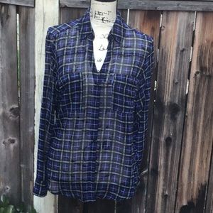 NWT. Navy Plaid Portofino Shirt